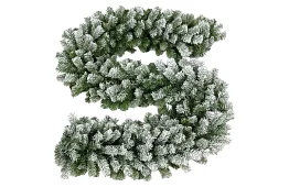 Karácsonyi sűrű lánc - zöld-fehér girland 270 cm