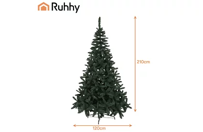 Műanyag karácsonyfa sűrű tűlevelekkel – 210 cm