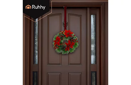 Karácsonyi koszorú az ajtóra, asztal - 30 cm