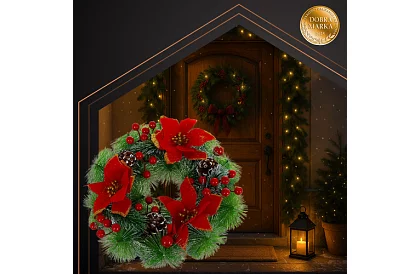 Karácsonyi koszorú az ajtóra, asztal - 30 cm