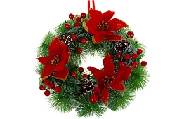 Karácsonyi koszorú az ajtóra, asztal - 30 cm