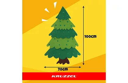 Gyapjú karácsonyfát a falra LED világítással