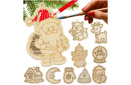 Fából készült karácsonyi díszek kiegészítéshez 24 db