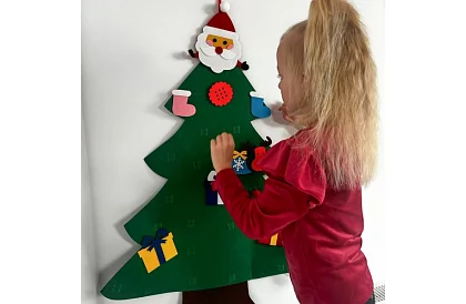 DIY filc karácsonyfát a falra - 90 cm