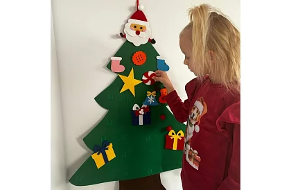 DIY filc karácsonyfát a falra - 90 cm