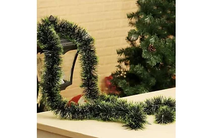 Hosszú karácsonyi lánc – zöld girland 6 méter