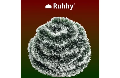 Hosszú karácsonyi lánc – fehér-zöld girland 6 méter
