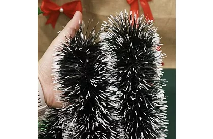 Hosszú karácsonyi lánc – fehér-zöld girland 6 méter