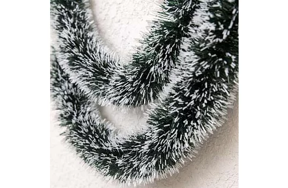 Hosszú karácsonyi lánc – fehér-zöld girland 6 méter