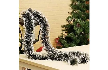 Hosszú karácsonyi lánc – fehér-zöld girland 6 méter