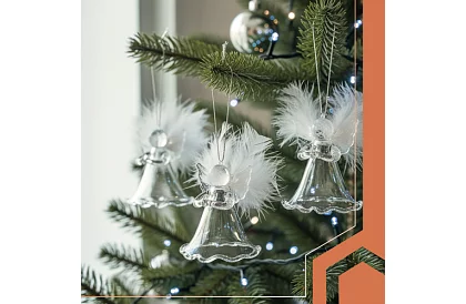 Üveges angyalok tollakkal – 6 darab