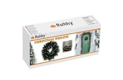 Dekoratív havas koszorú az ajtóra