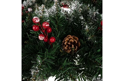 Dekoratív havas koszorú az ajtóra