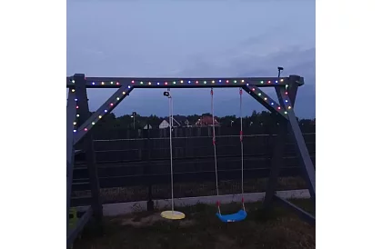 Dekoratív kültéri napenergiás lánc Balls – 7 méter, színes