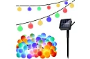 Dekoratív kültéri napenergiás lánc Balls – 7 méter, színes