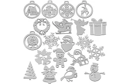 Fából készült fehér karácsonyi díszek 20 darab