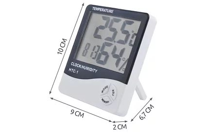 Digitális óra páratartalom- és hőmérsékletmérővel