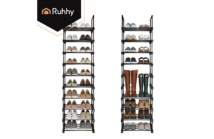 Előszobai polc 174x45x30 cm – cipősszekrény 10 polccal