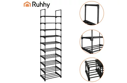 Előszobai polc 174x45x30 cm – cipősszekrény 10 polccal