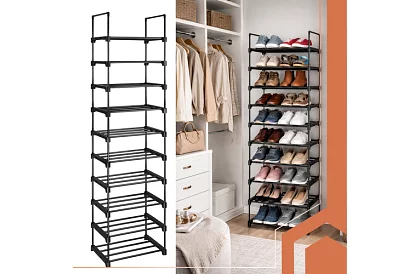 Előszobai polc 174x45x30 cm – cipősszekrény 10 polccal