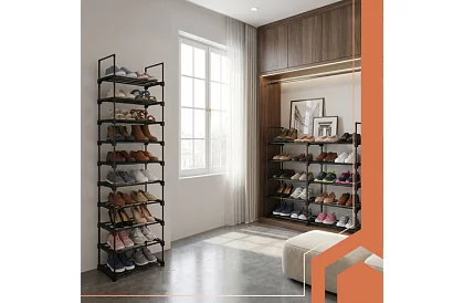 Előszobai polc 174x45x30 cm – cipősszekrény 10 polccal