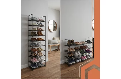 Előszobai polc 174x45x30 cm – cipősszekrény 10 polccal