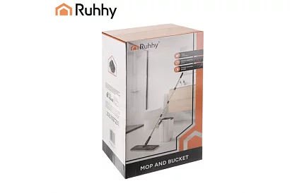Gyakorlati lapos mop + 8,5 literes vödör – kétkamrás tartozékokkal