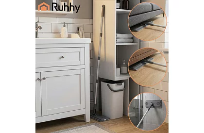 Gyakorlati lapos mop + 8,5 literes vödör – kétkamrás tartozékokkal