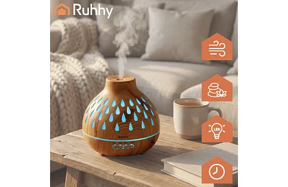 Aroma diffúzor Puri – párásító 400 ml LED háttérvilágítással