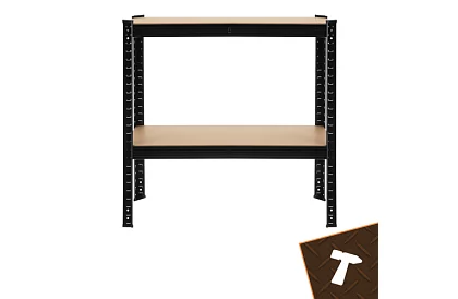 Raktározási fekete fém polc, 4 polc - 150x75x30 cm
