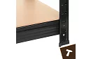 Raktározási fekete fém polc, 4 polc - 150x75x30 cm