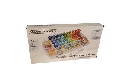 Fa fából készült rejtvény gyerekeknek – formák válogatója