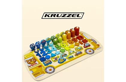 Fa fából készült rejtvény gyerekeknek – formák válogatója