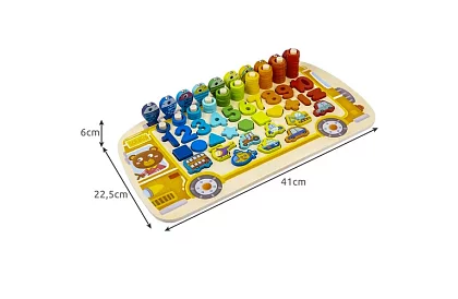 Fa fából készült rejtvény gyerekeknek – formák válogatója