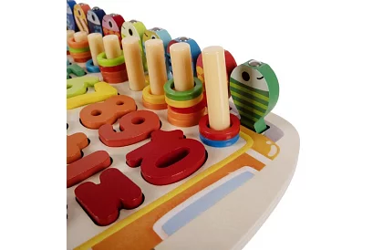 Fa fából készült rejtvény gyerekeknek – formák válogatója