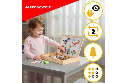 Mágneses kétoldalas tábla - 108 darab tartozék