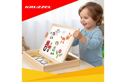 Mágneses kétoldalas tábla - 108 darab tartozék