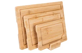 Bambusz vágódeszkák állvánnyal