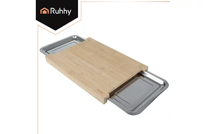 Bambusz vágódeszka kihúzható edényekkel