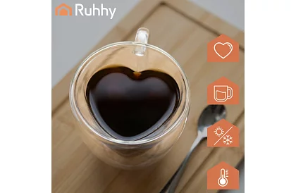 Bögre szív 240 ml - hőálló üveg