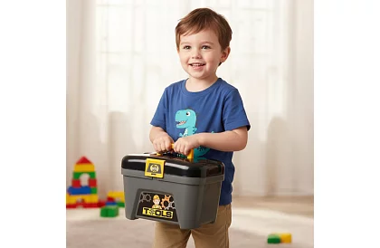 Gyermek műhely 3 az 1-ben, szerszámos kocsi - 59 darab