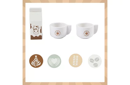 Fából kávéfőző tartozékokkal