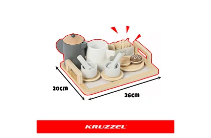 Fa kézműves teáskészlet - nagy teáskészlet