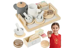 Fa kézműves teáskészlet - nagy teáskészlet