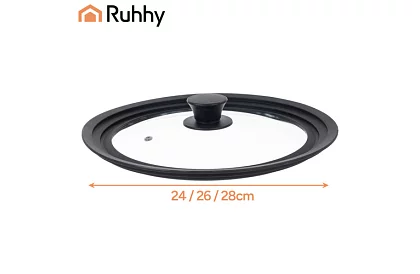 Univerzális szilikon-üveg fedő 3 az 1-ben - átmérő 24/26/28 cm