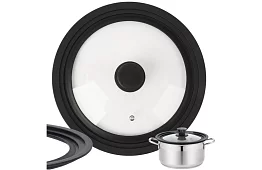 Univerzális szilikon-üveg fedő 3 az 1-ben - átmérő 24/26/28 cm