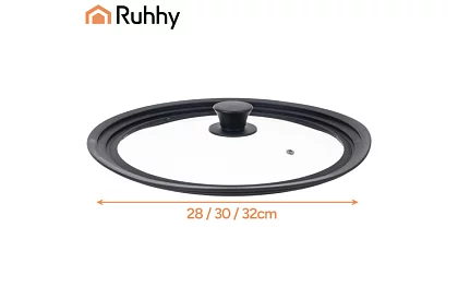 Univerzális szilikon-üveg fedő 3 az 1-ben - átmérő 28/30/32 cm