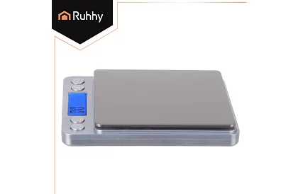 Pontosan 0,1g - 2000g LCD mérleg + 2 tálcával