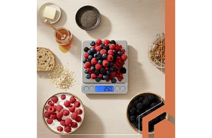 Pontosan 0,1g - 2000g LCD mérleg + 2 tálcával