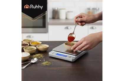 Pontosan 0,1g - 2000g LCD mérleg + 2 tálcával